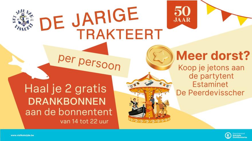 Een gratis drankje voor elke bezoeker aan het verjaardagsfeest op 19/09 van 14 tot 22 uur